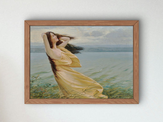 Young Woman by the Water by Max Nonnenbruch, Wall Art Print, Fine Art Reproduction, Museum Quality Decor, Poster