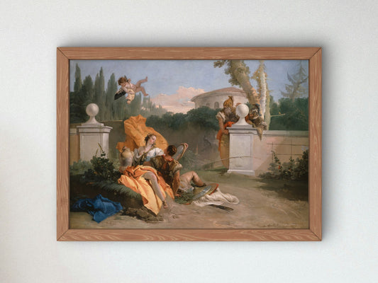 Rinaldo and Armida in Her Garden by Giovanni Battista Tiepolo 1742, Wall Art Print, Fine Art Reproduction, Museum Quality Decor, Poster