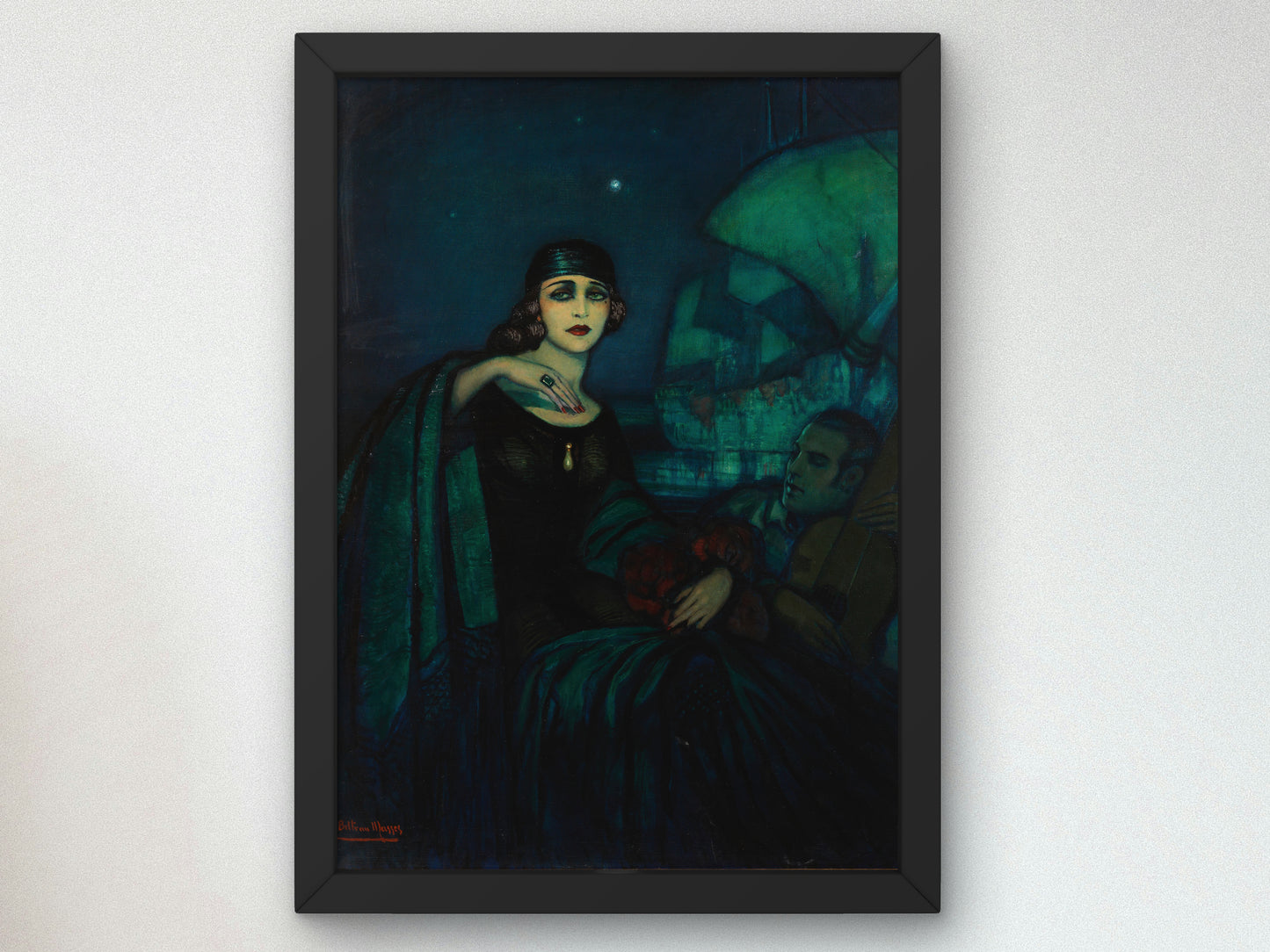 Pola Negri and Rudolph Valentino by Federico Beltrán Massés, Wall Art Print, Fine Art Reproduction, Museum Quality Decor, Poster