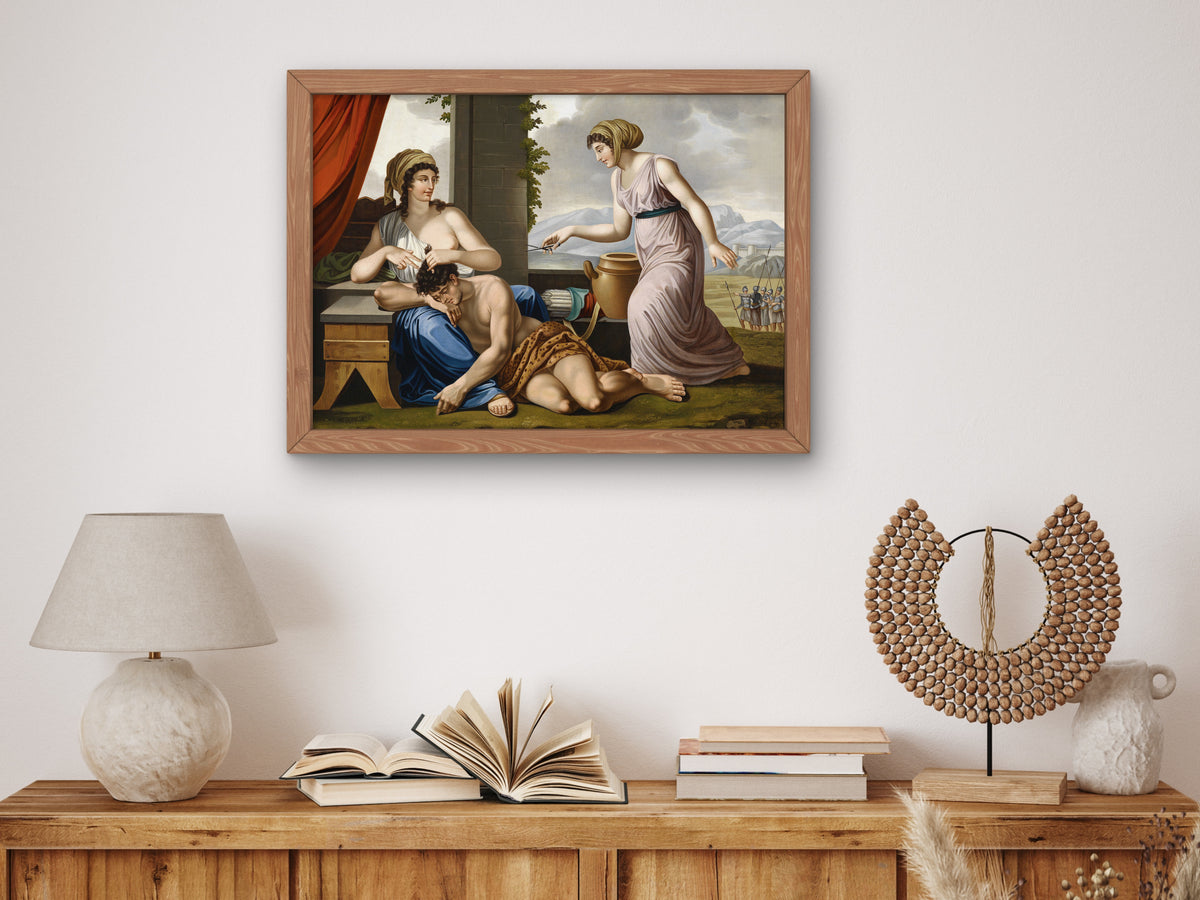 Samson and Delilah by Josef Worlicek, Wall Art Print, Fine Art Reproduction, Museum Quality Decor, Poster