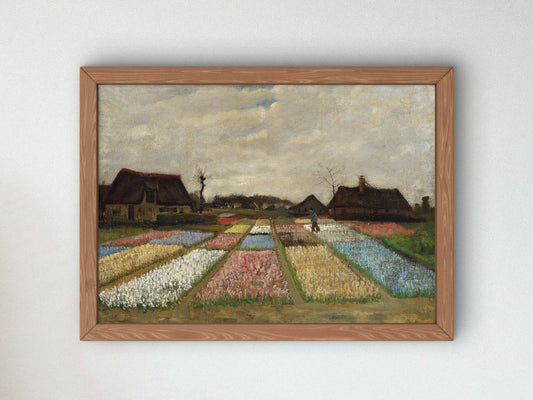 Flower Beds in Holland by Vincent van Gogh 1883, Wall Art Print, Fine Art Reproduction, Museum Quality Decor, Poster