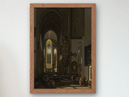Interior of an Imaginary Catholic Church by Emanuel de Witte 1668, Wall Art Print, Fine Art Reproduction, Museum Quality Decor, Poster