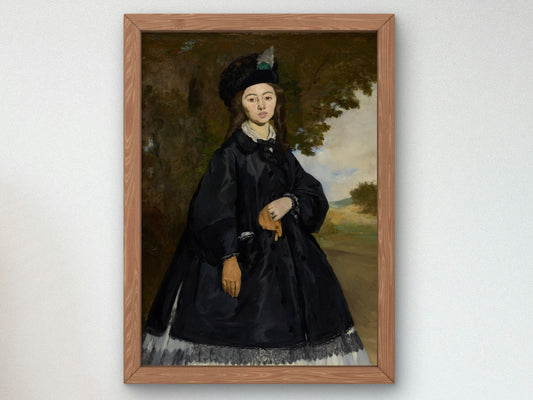 Portrait of Madame Brunet by Édouard Manet 1861, Wall Art Print, Fine Art Reproduction, Museum Quality Decor, Poster
