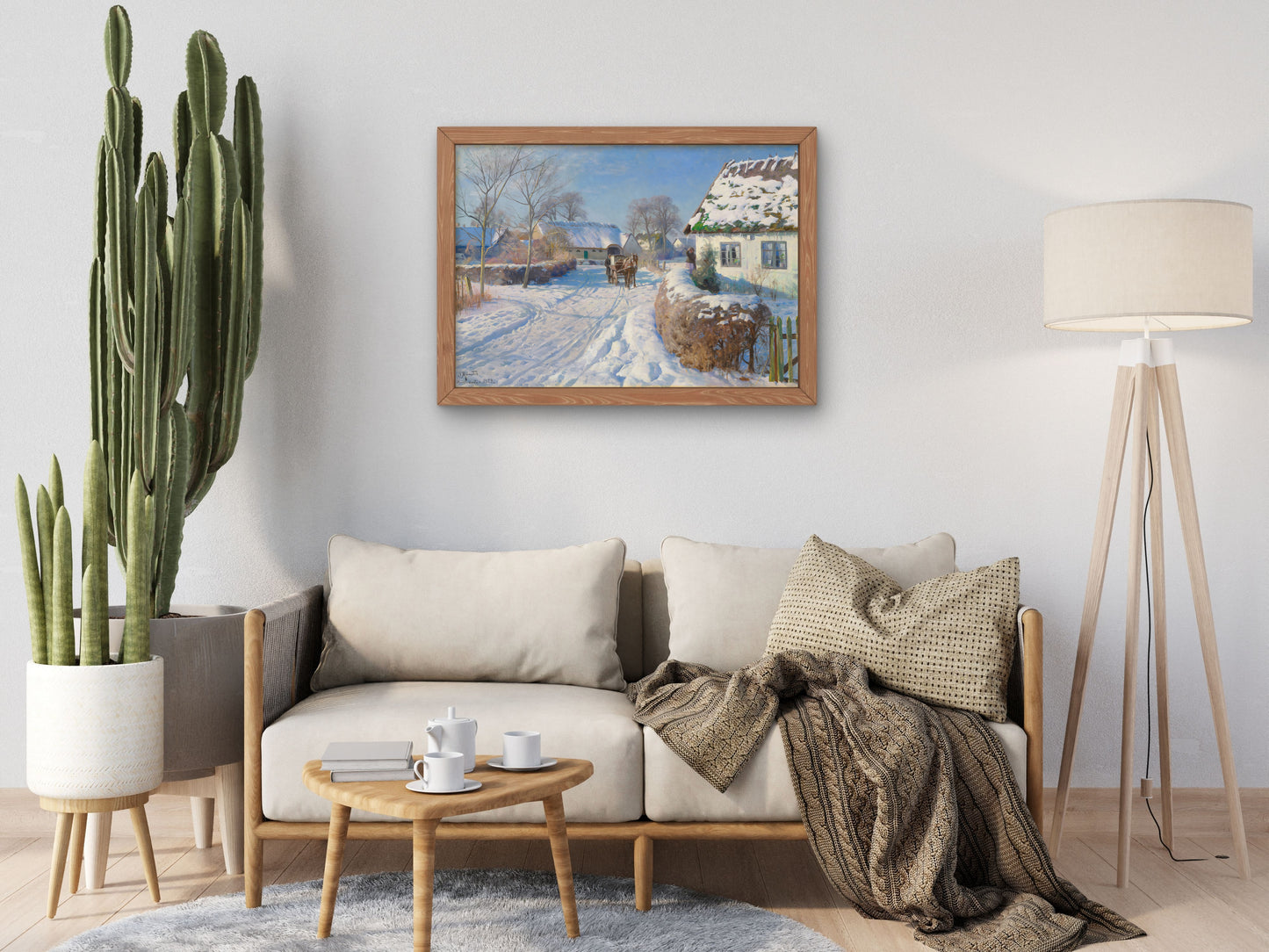 A Village in the Snow by Peder Mørk Mønsted 1929, Wall Art Print, Fine Art Reproduction, Museum Quality Decor, Poster