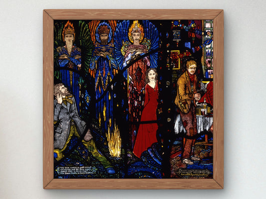 The Demi Gods and Juno and the Paycock from Geneva Window by Harry Clarke 1926, Wall Art Print, Fine Art Reproduction, Museum Quality Decor