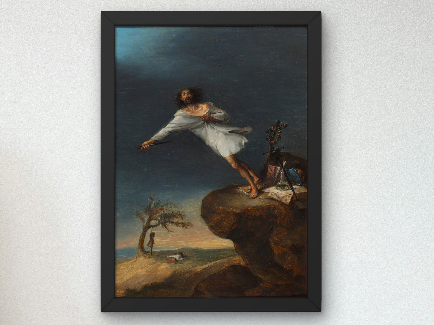 Satire of Romantic Suicide by Leonardo Alenza 1839, Wall Art Print, Fine Art Reproduction, Museum Quality Decor, Poster