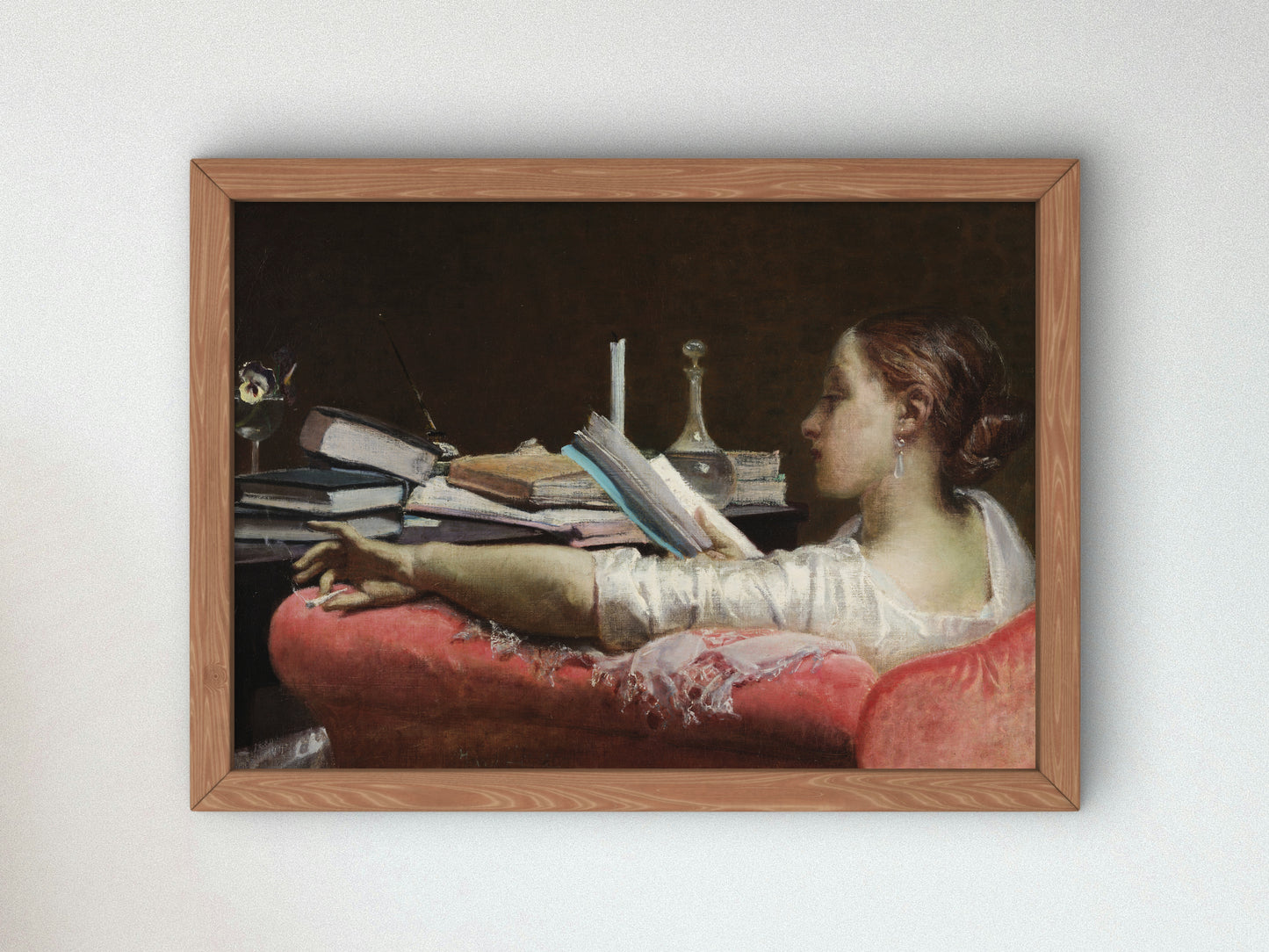 The Reader Clara by Federico Faruffini 1865, Wall Art Print, Fine Art Reproduction, Museum Quality Decor, Poster