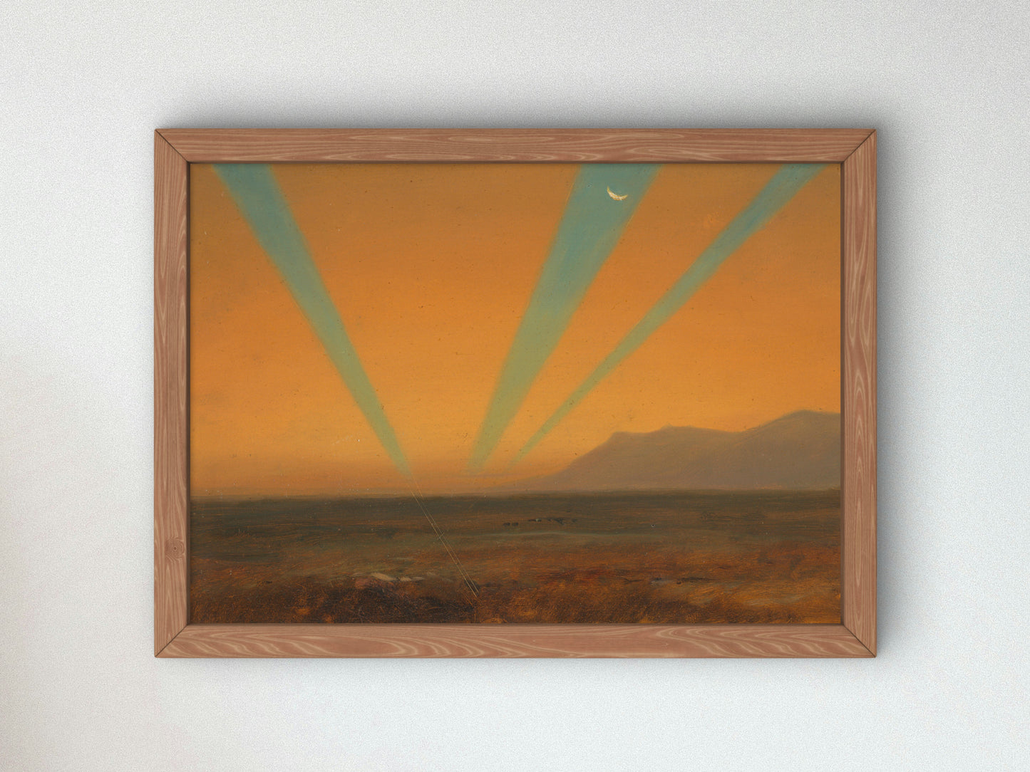 Landscape with Sunset by Frederic Edwin Church 1860, Wall Art Print, Fine Art Reproduction, Museum Quality Decor, Poster