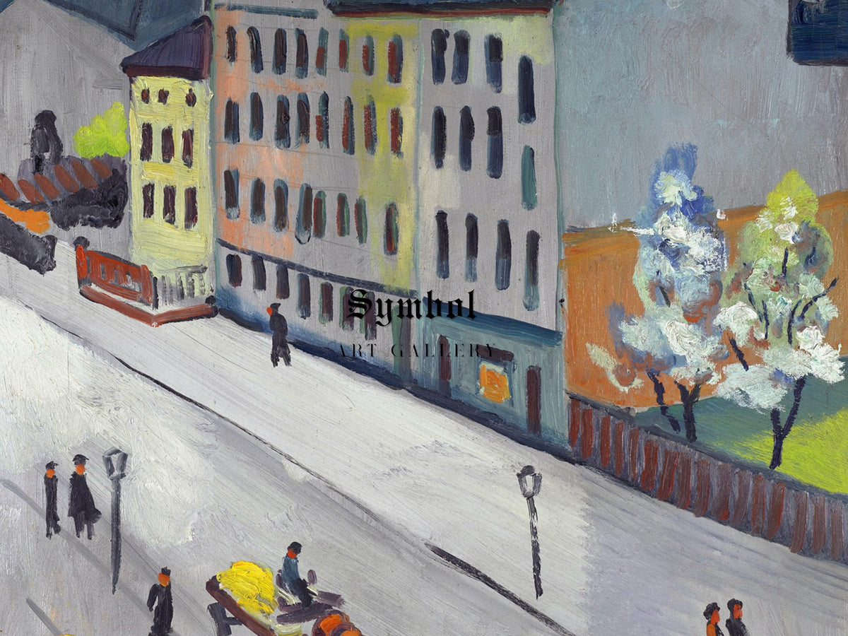 Our Street in Gray by August Macke 1911, Wall Art Print, Fine Art Reproduction, Museum Quality Decor, Poster