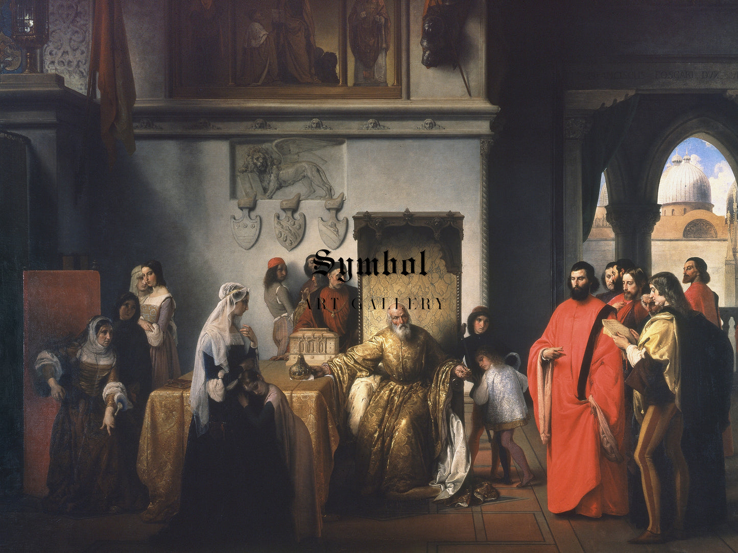 The Two Foscari by Francesco Hayez 1844, Wall Art Print, Fine Art Reproduction, Museum Quality Decor, Poster