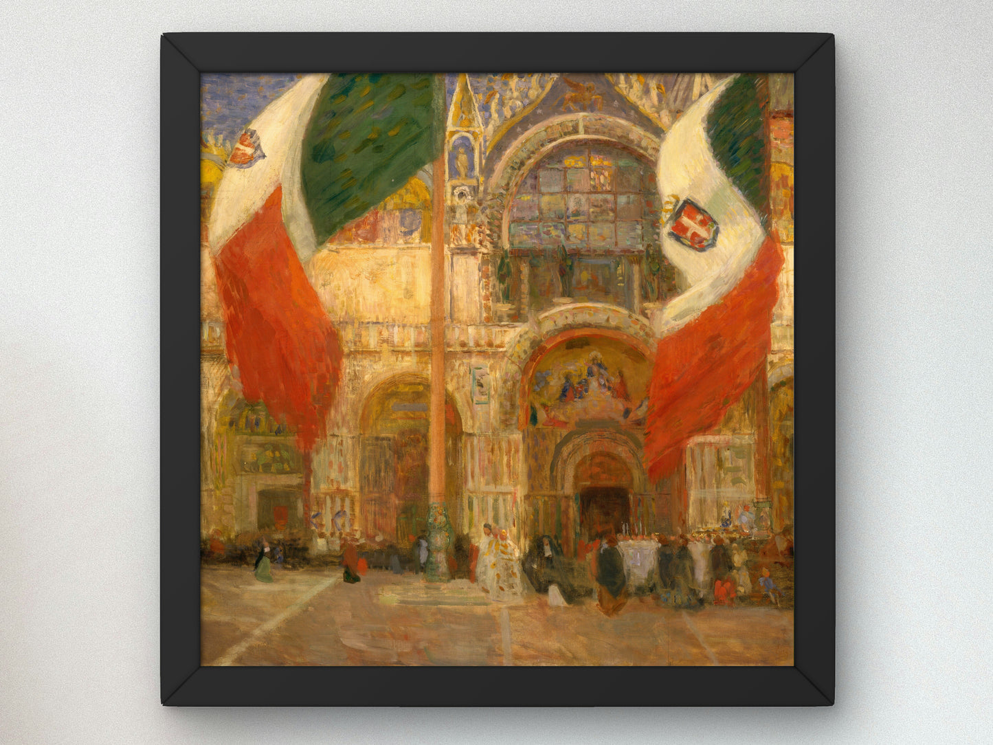 The Flags Saint Mark's Venice Fête Day by Eugène Lawrence Vail 1903, Wall Art Print, Fine Art Reproduction, Museum Quality Decor, Poster