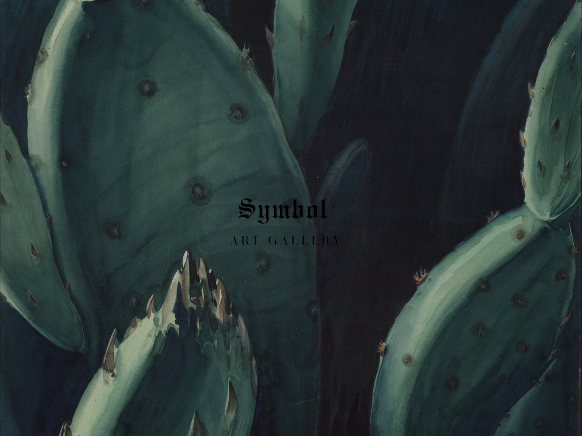Emeralds, Cactus by Leon Carroll 1931, Wall Art Print, Fine Art Reproduction, Museum Quality Decor, Poster