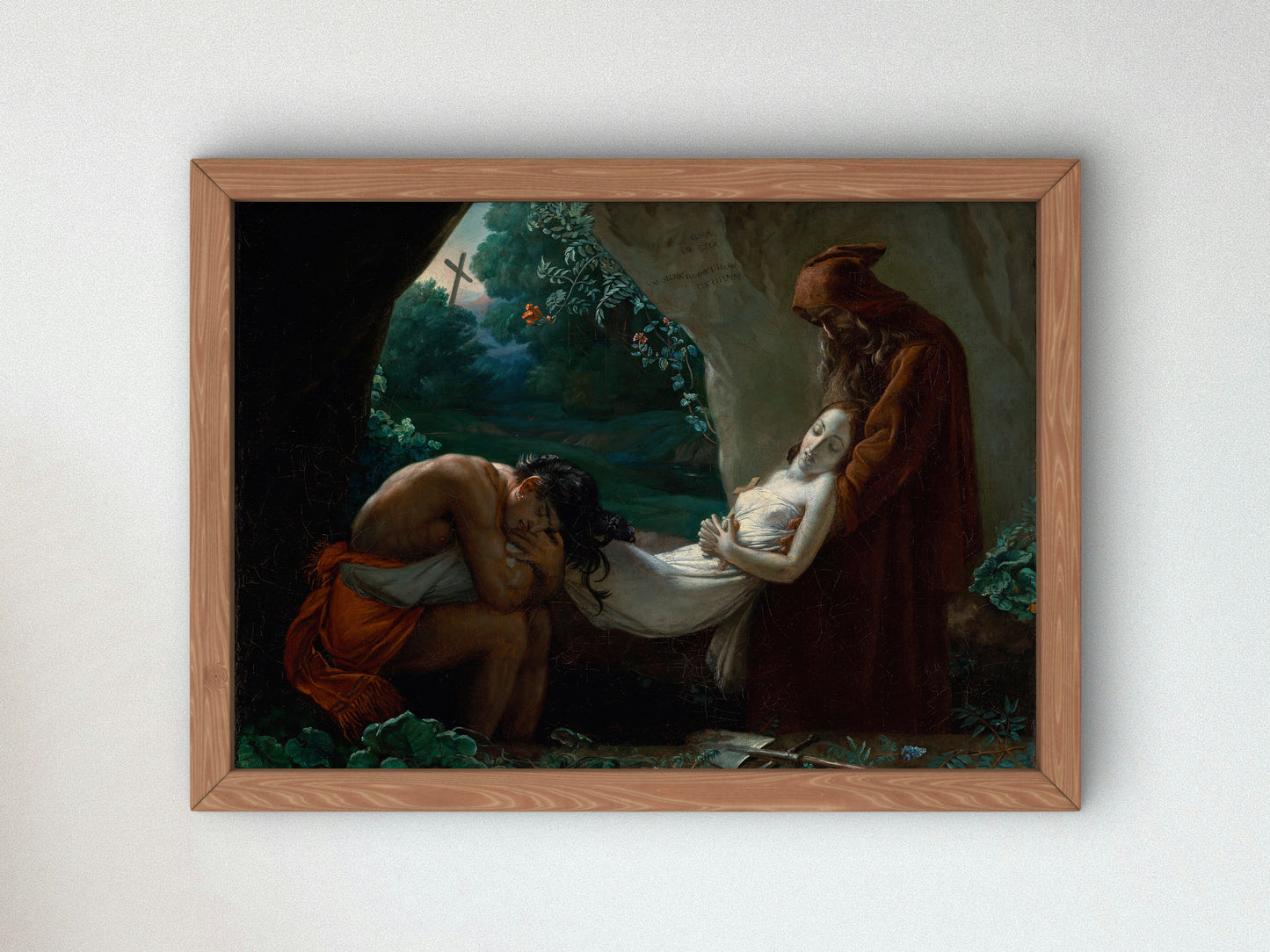 Burial of Atala by Anne Louis Girodet Trioson 1808, Wall Art Print, Fine Art Reproduction, Museum Quality Decor, Poster