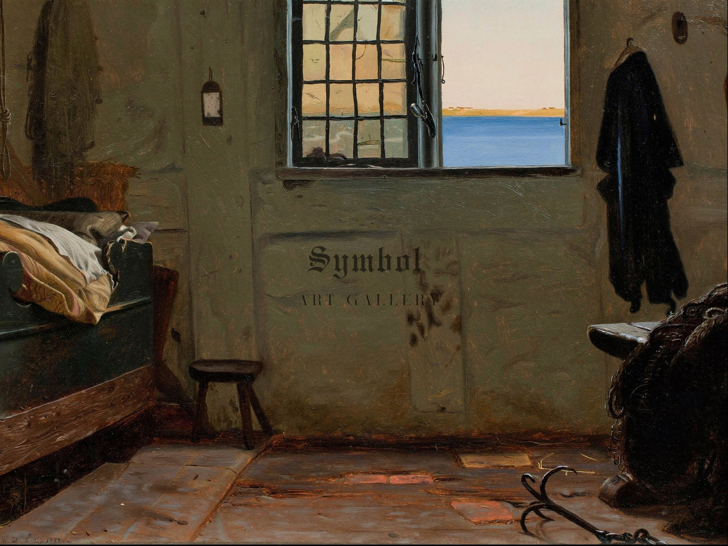 A Fisherman's Bedroom by Christen Dalsgaard 1853, Wall Art Print, Fine Art Reproduction, Museum Quality Decor, Poster
