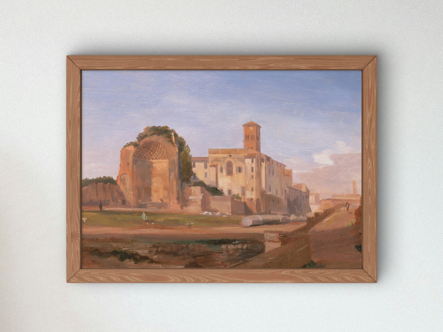 Temple of Venus and Rome by Edward Lear 1840, Wall Art Print, Fine Art Reproduction, Museum Quality Decor, Poster