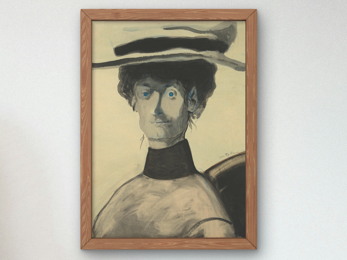 Lady with Pink Hat by Léon Spilliaert 1904, Wall Art Print, Fine Art Reproduction, Museum Quality Decor, Poster