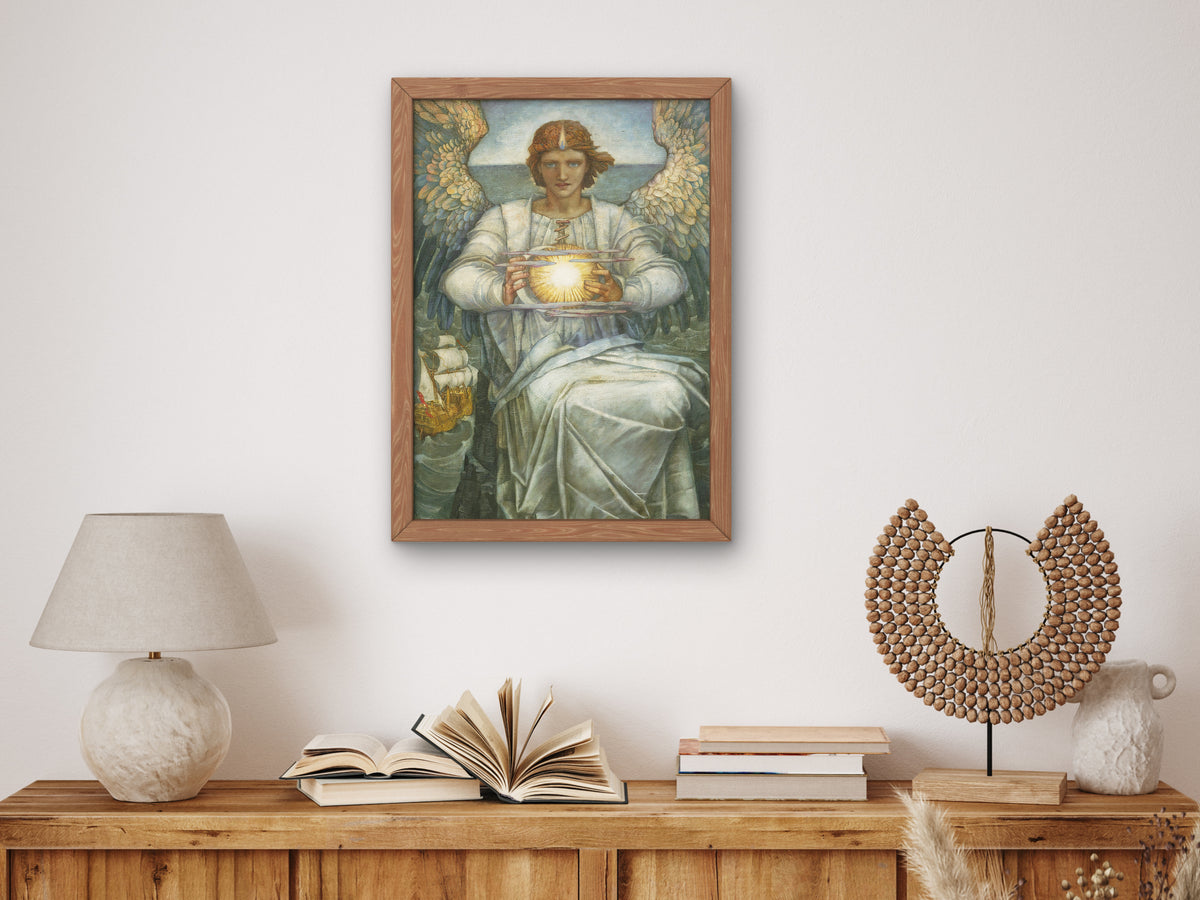 The Angel of the Sea by Edward Reginald Frampton 1906, Wall Art Print, Fine Art Reproduction, Museum Quality Decor, Poster