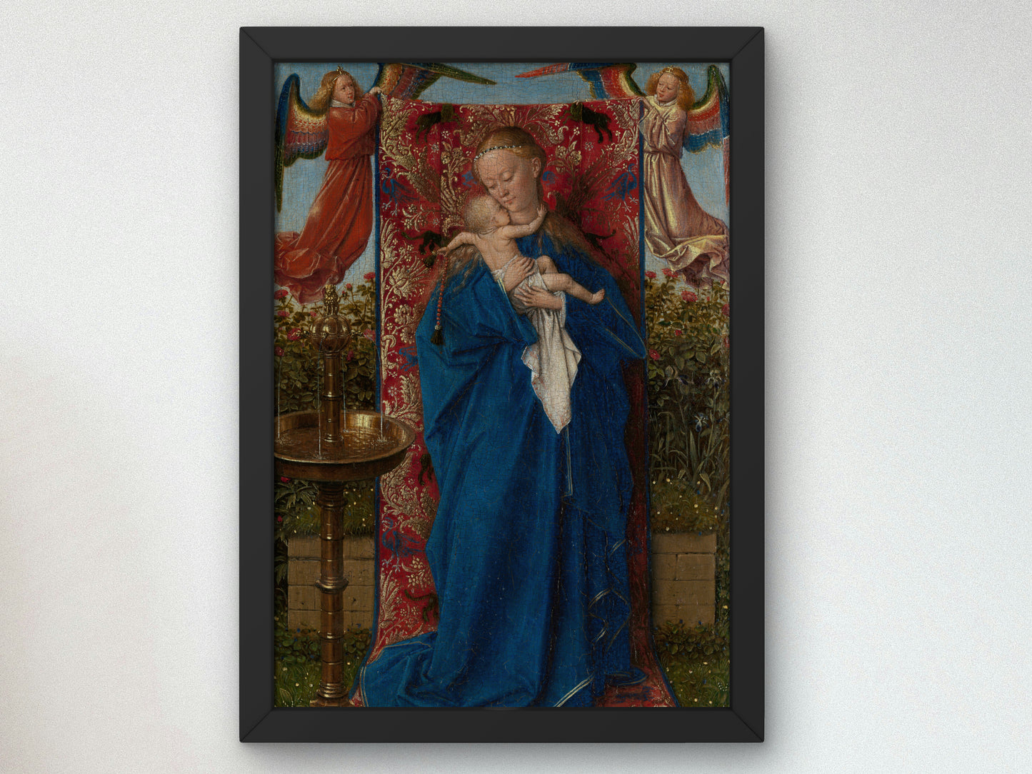 Madonna at the Fountain by Jan van Eyck 1439, Wall Art Print, Fine Art Reproduction, Museum Quality Decor, Poster