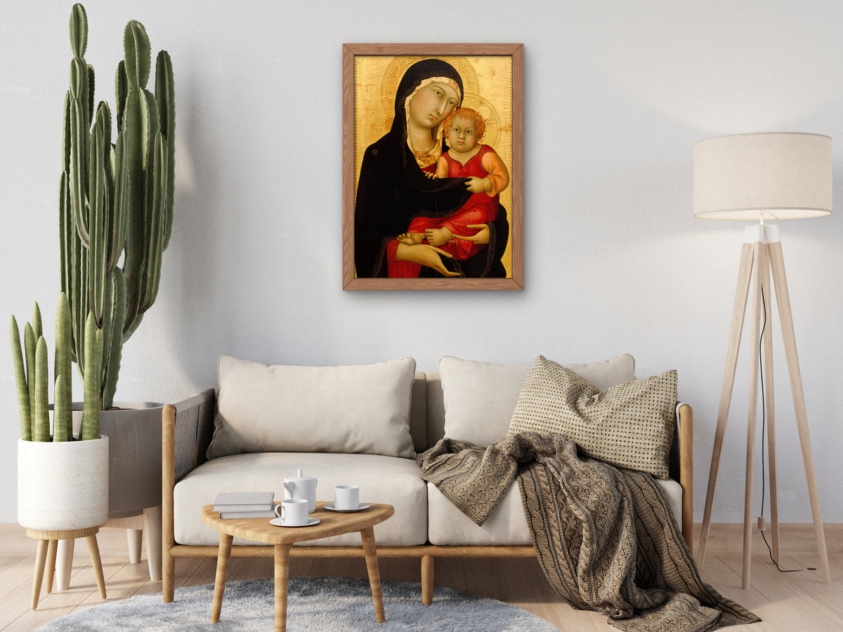 Madonna and Child by Simone Martini 1326, Wall Art Print, Fine Art Reproduction, Museum Quality Decor, Poster