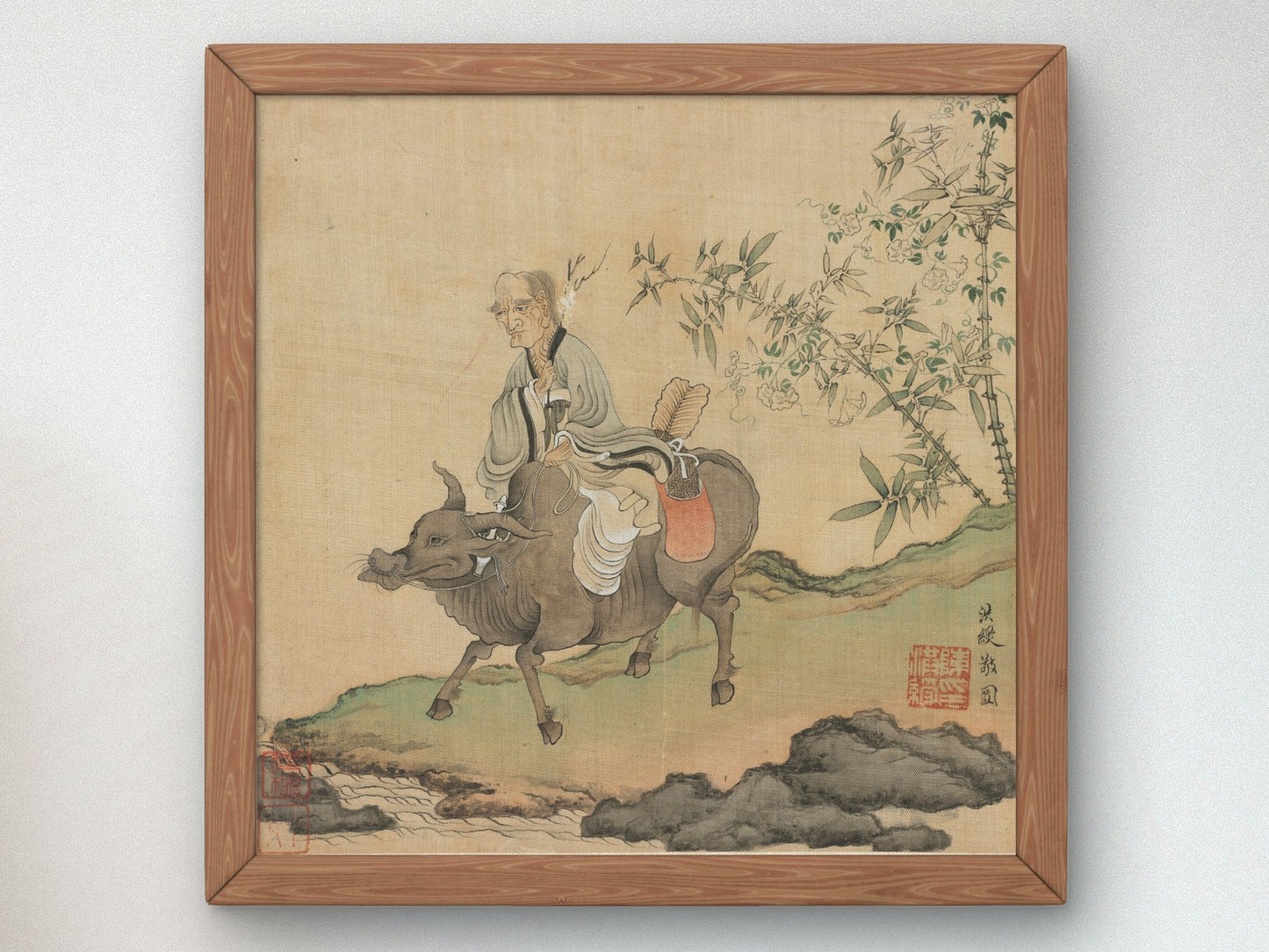 Laozi Riding an Ox by Chen Hongshou 1598, Wall Art Print, Fine Art Reproduction, Museum Quality Decor, Poster