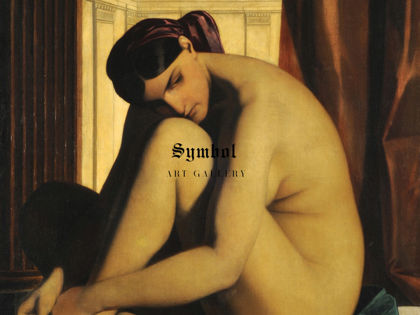 In the Bath by Dominique Louis Papety 1835, Wall Art Print, Fine Art Reproduction, Museum Quality Decor, Poster