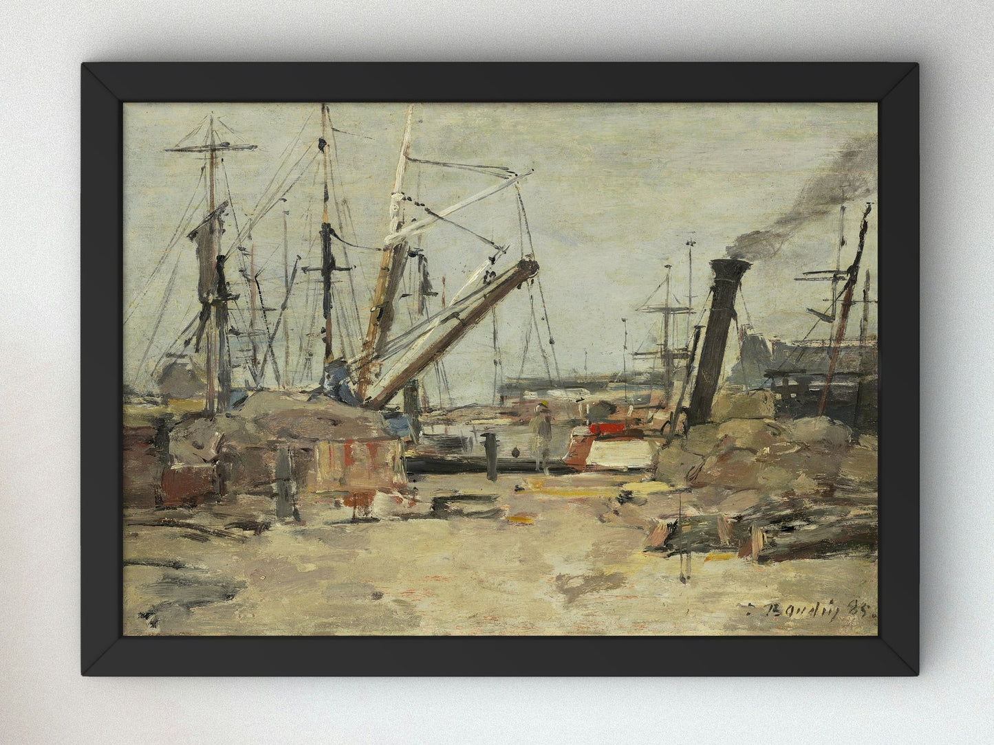 The Trawlers by Eugène Boudin 1885, Wall Art Print, Fine Art Reproduction, Museum Quality Decor, Poster
