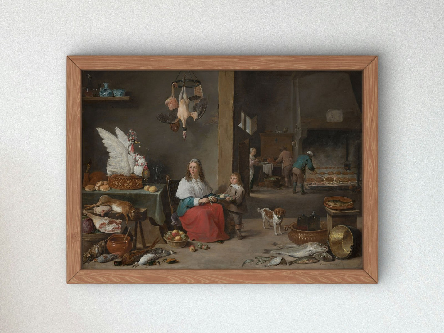 Kitchen Interior by David Teniers the Younger 1644, Wall Art Print, Fine Art Reproduction, Museum Quality Decor, Poster