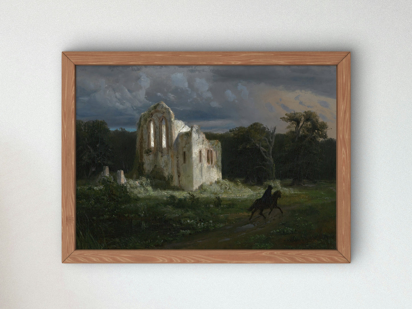 Moonlit Landscape with Ruins by Arnold Böcklin 1849, Wall Art Print, Fine Art Reproduction, Museum Quality Decor, Poster