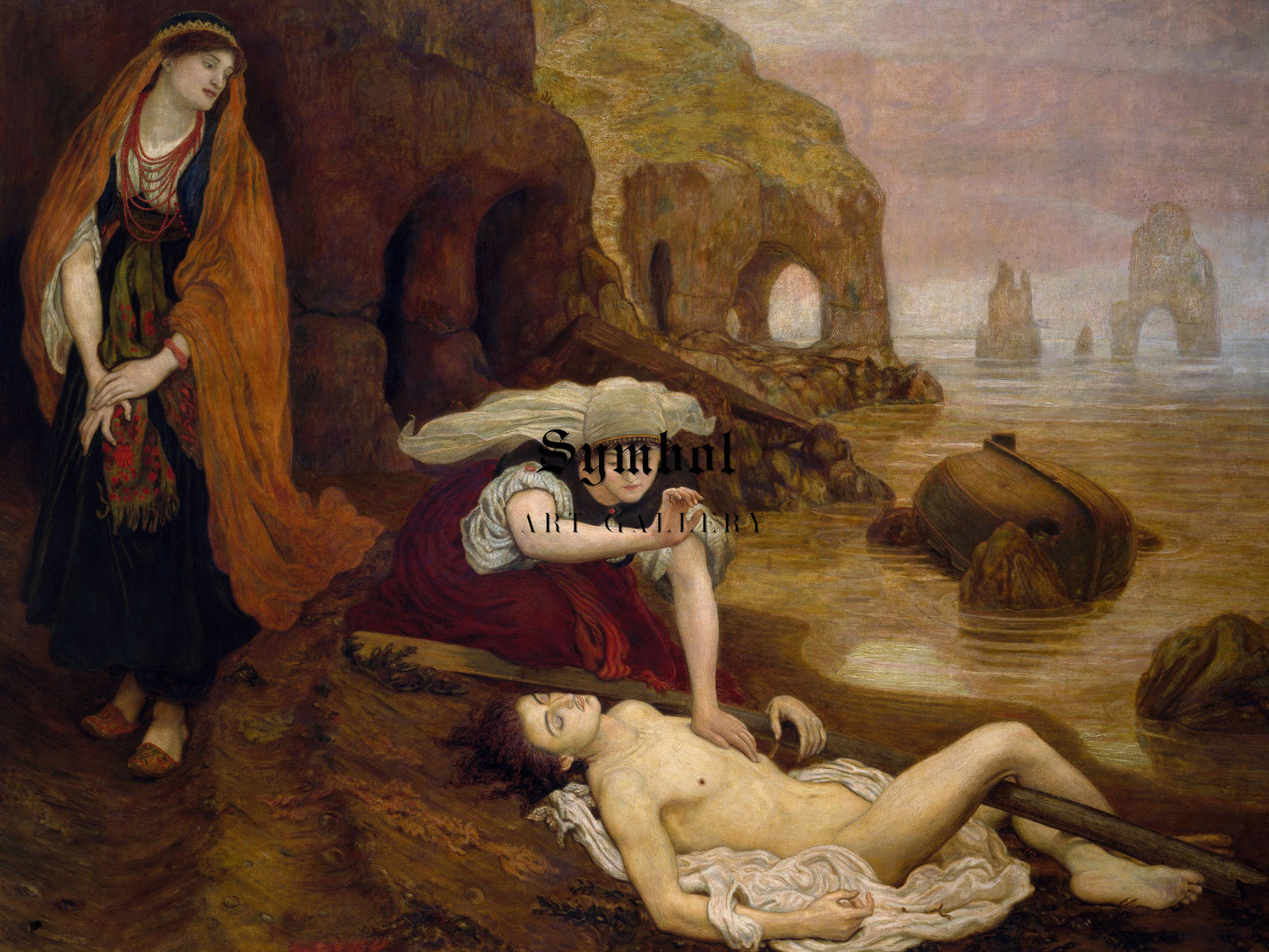 Finding of Don Juan by Haidee by Ford Madox Brown 1873, Wall Art Print, Fine Art Reproduction, Museum Quality Decor, Poster