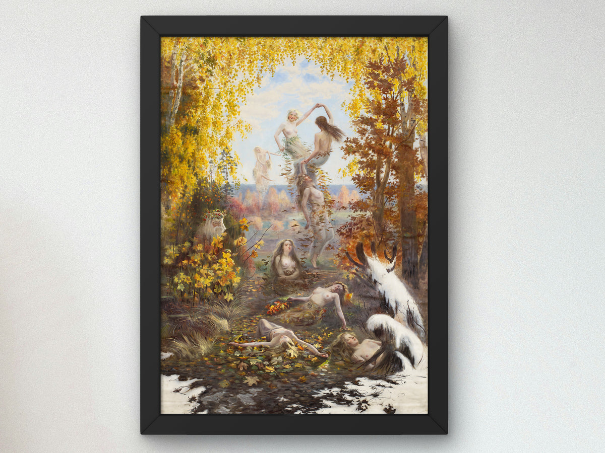 Shedding Leaves by Torsten Wasastjerna 1897, Wall Art Print, Fine Art Reproduction, Museum Quality Decor, Poster