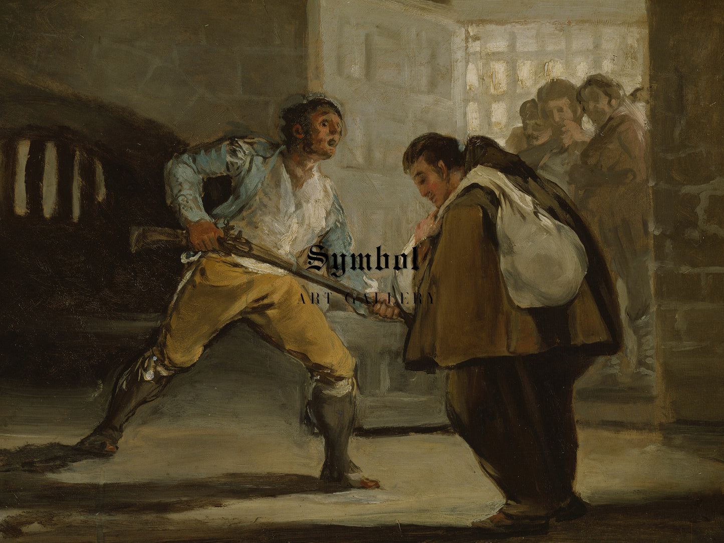 El Maragato Threatens Friar Pedro de Zaldivia with His Gun by Francisco de Goya 1806, Wall Art Print, Fine Art Reproduction, Museum Quality