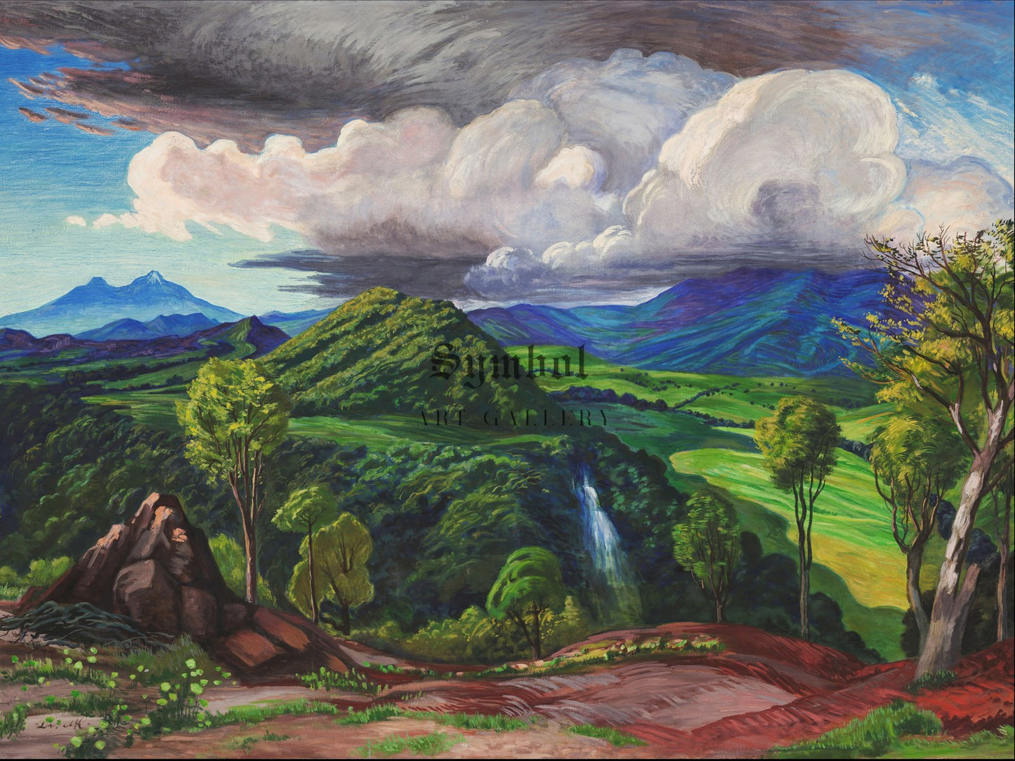 Pihuamo Valley by Dr. Atl 1952, Wall Art Print, Fine Art Reproduction, Museum Quality Decor, Poster