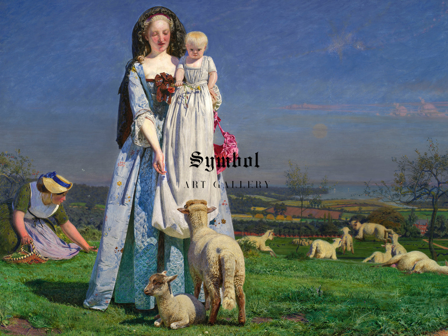 Pretty Baa Lambs by Ford Madox Brown 1851, Wall Art Print, Fine Art Reproduction, Museum Quality Decor, Poster