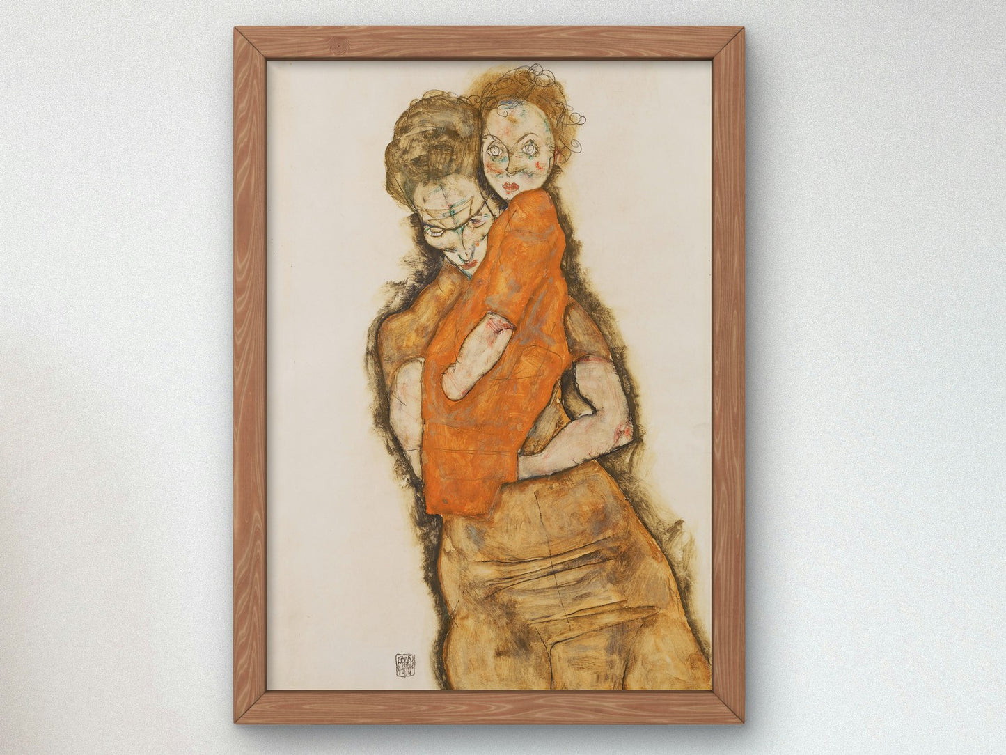 Mother and Child by Egon Schiele 1914, Wall Art Print, Fine Art Reproduction, Museum Quality Decor, Poster