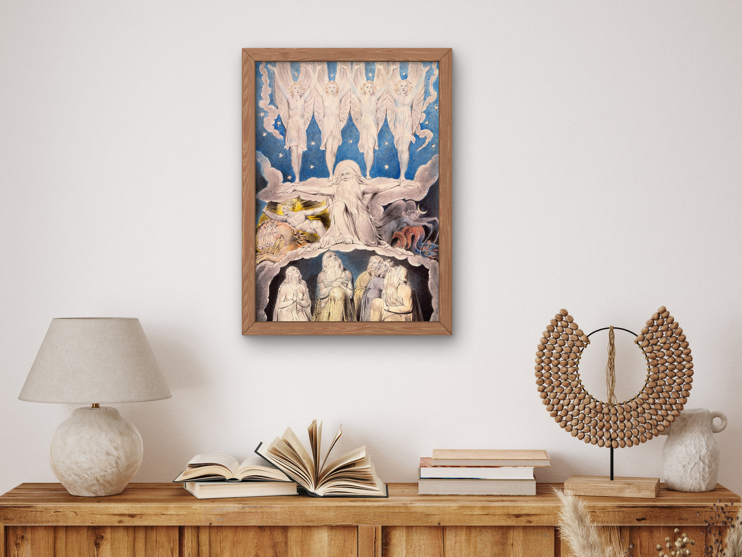 When the Morning Stars Sang Together by William Blake 1805, Wall Art Print, Fine Art Reproduction, Museum Quality Decor, Poster