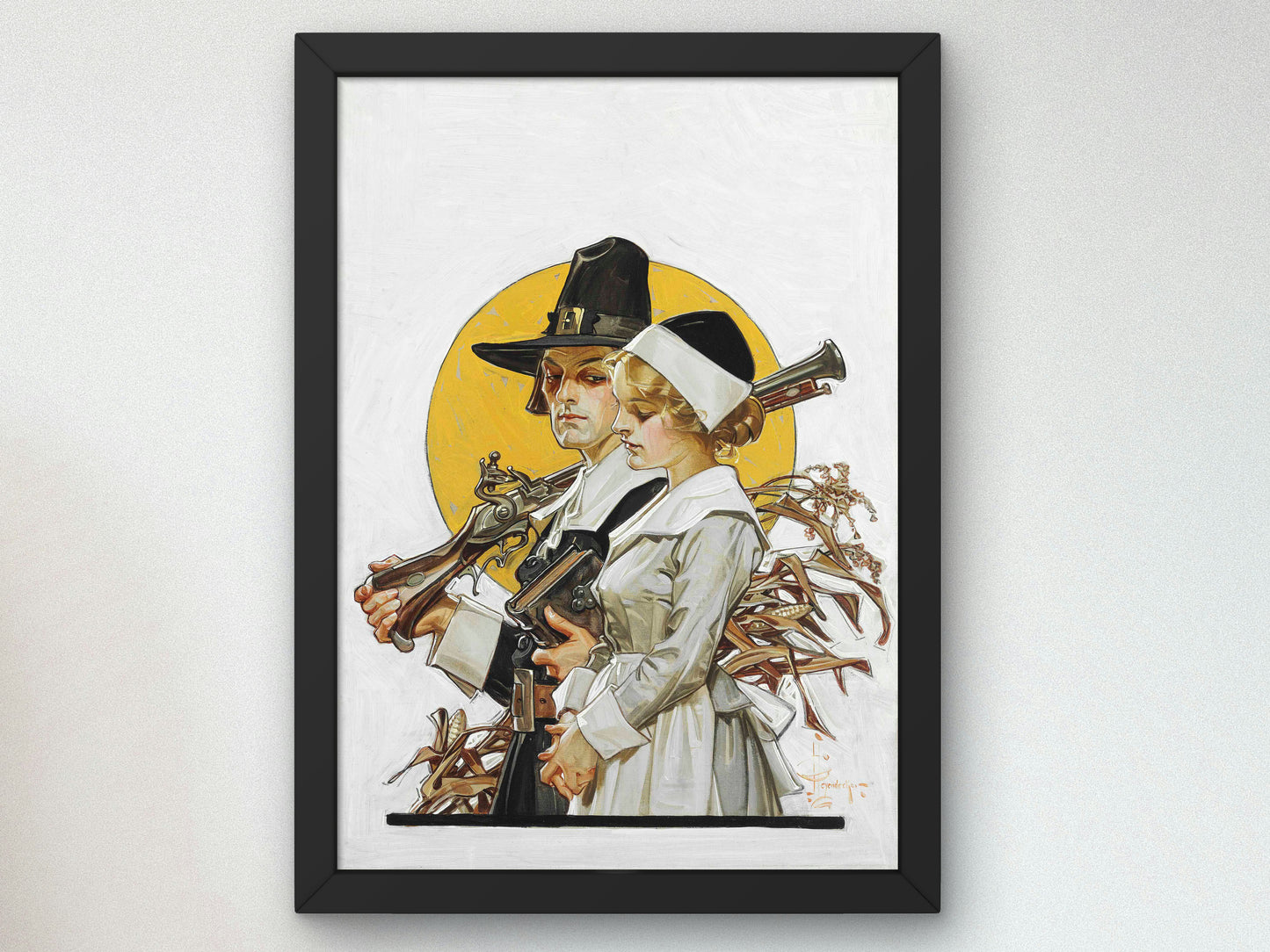 Giving Thanks by Joseph Christian Leyendecker 1910, Wall Art Print, Fine Art Reproduction, Museum Quality Decor, Poster