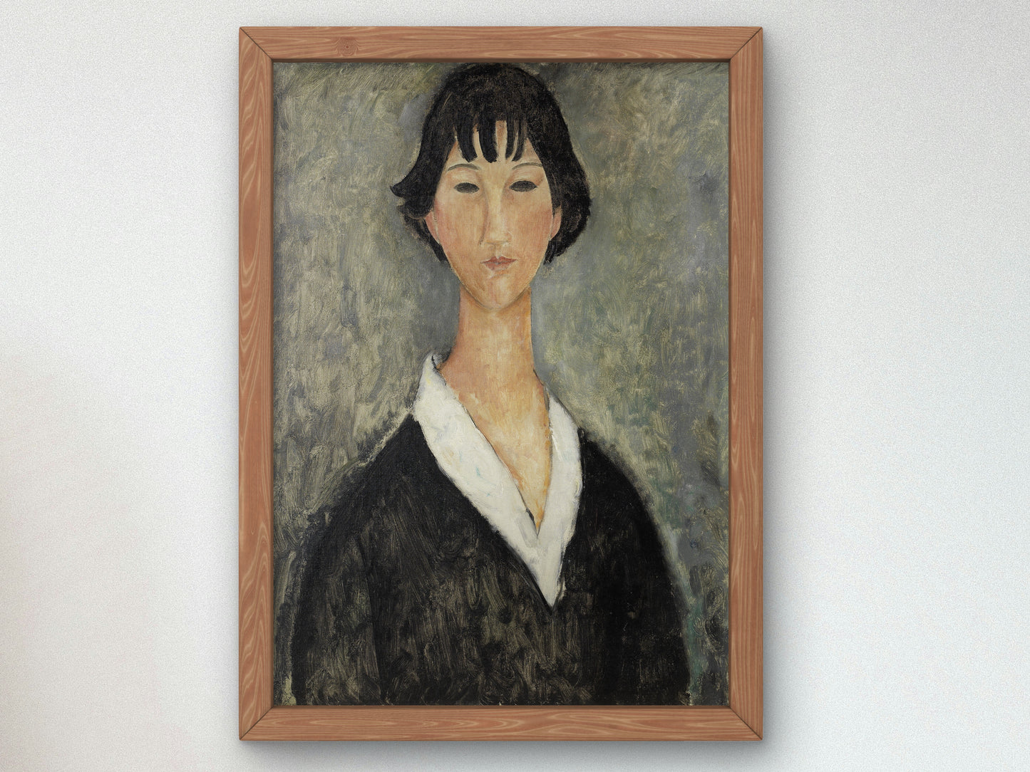 Young Girl with Black Hair by Amedeo Modigliani 1918, Wall Art Print, Fine Art Reproduction, Museum Quality Decor, Poster