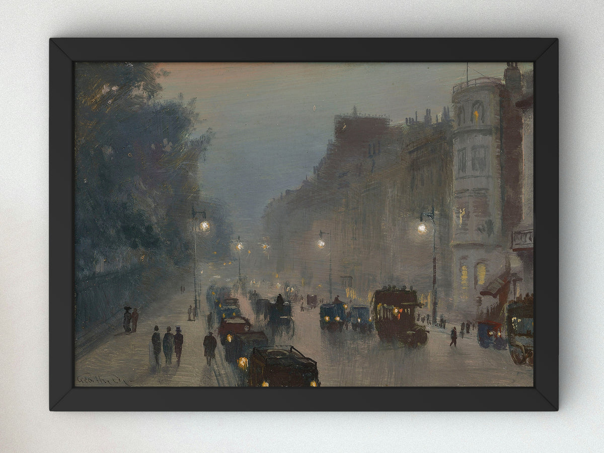 Down Piccadilly by the Green Park by George Hyde Pownall, Wall Art Print, Fine Art Reproduction, Museum Quality Decor, Poster