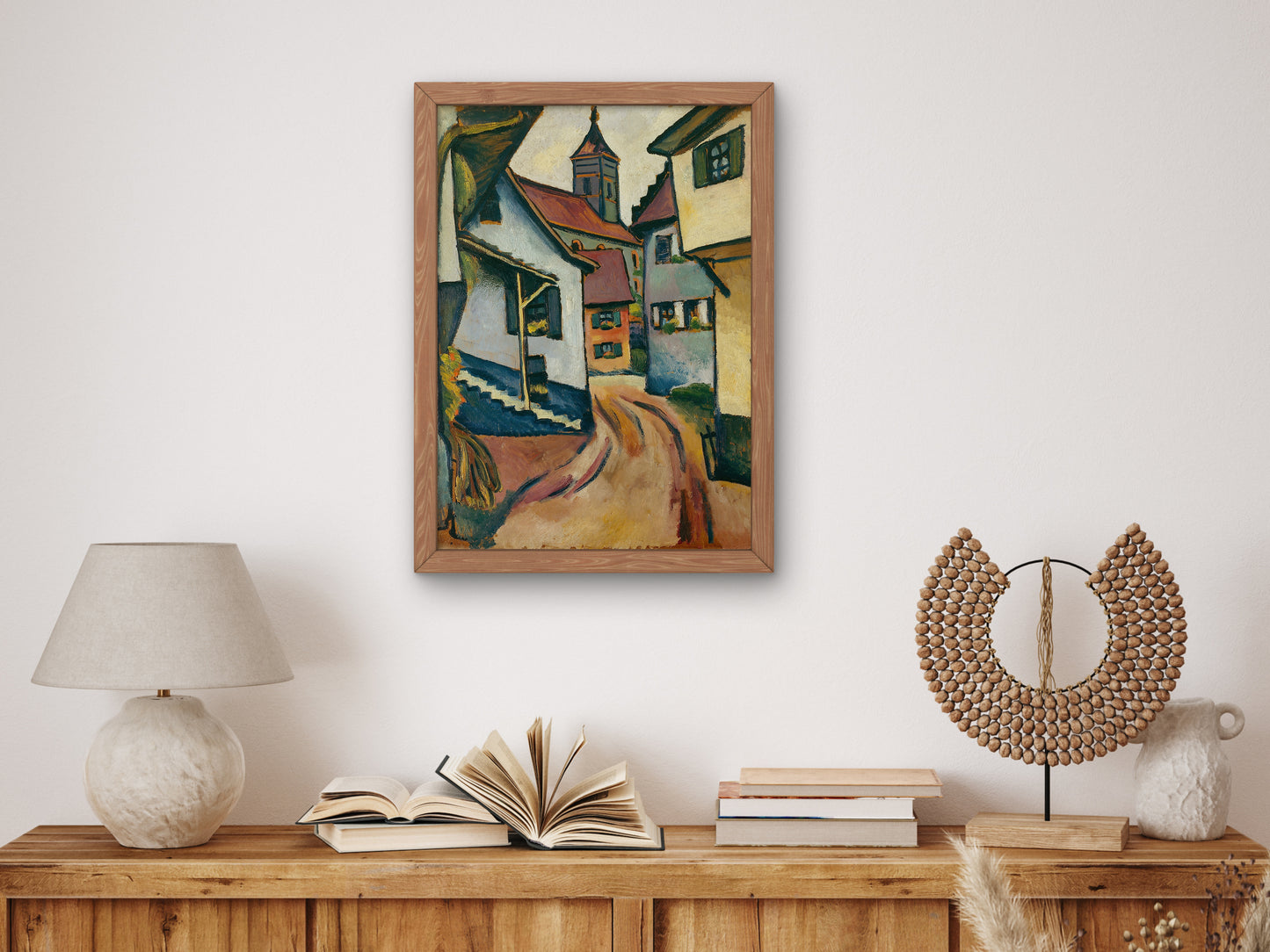 Street with Church in Kandern by August Macke 1911, Wall Art Print, Fine Art Reproduction, Museum Quality Decor, Poster