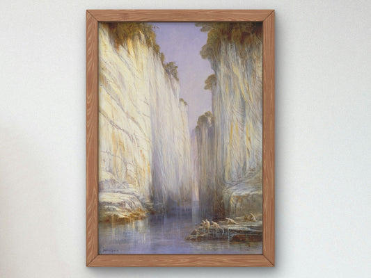 The Marble Rocks Nerbudda Jubbolpore by Edward Lear 1882, Wall Art Print, Fine Art Reproduction, Museum Quality Decor, Poster