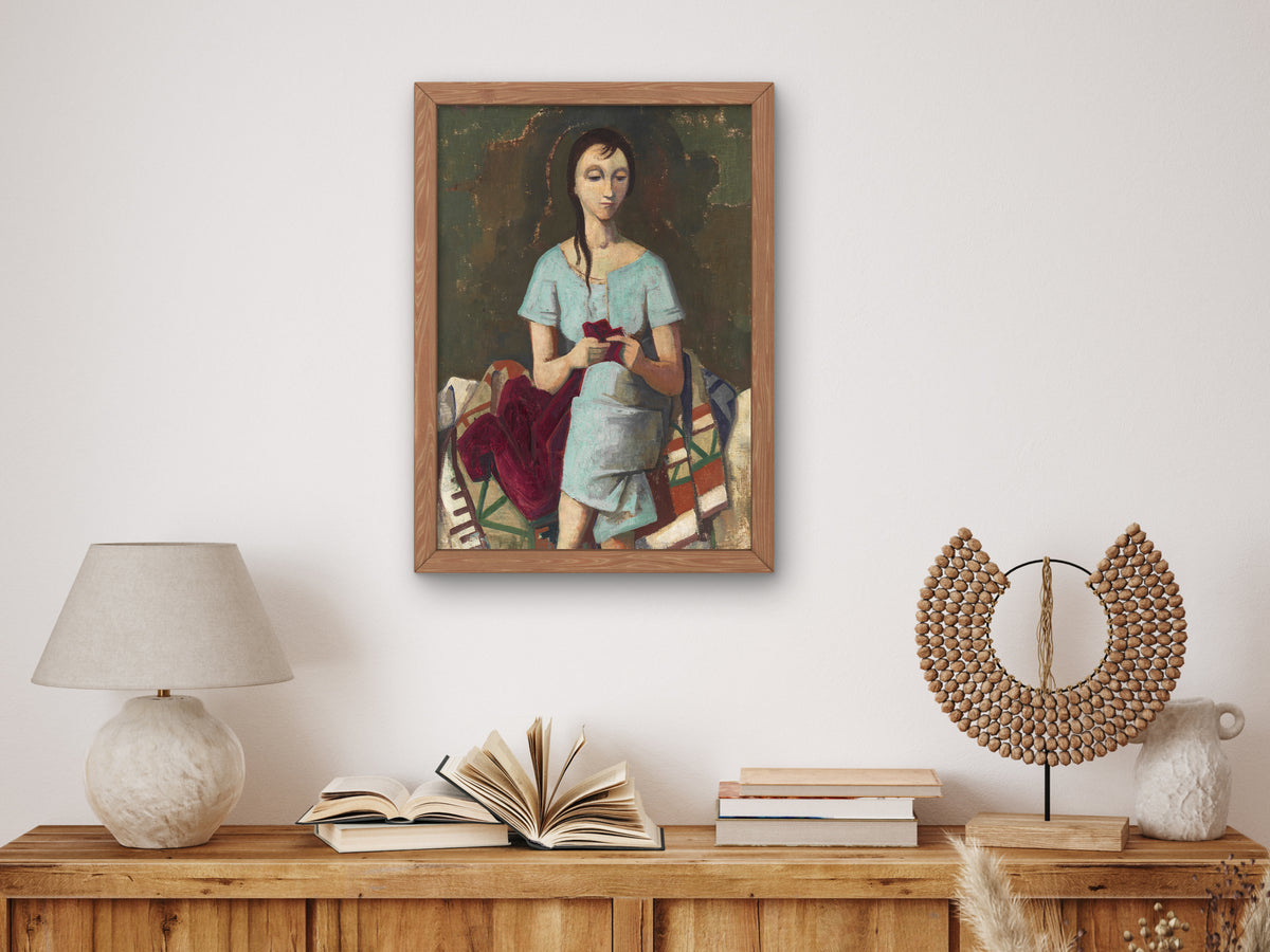 Seamstress by Karl Hofer 1943, Wall Art Print, Fine Art Reproduction, Museum Quality Decor, Poster