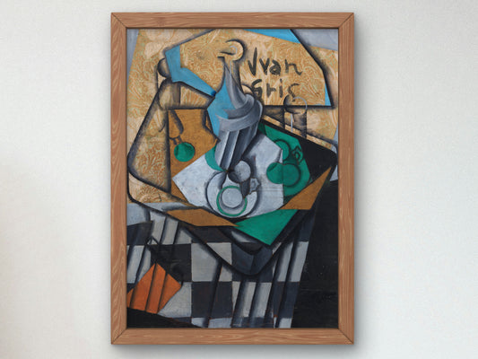 Carafe, Cups and Glasses by Juan Gris 1913, Wall Art Print, Fine Art Reproduction, Museum Quality Decor, Poster