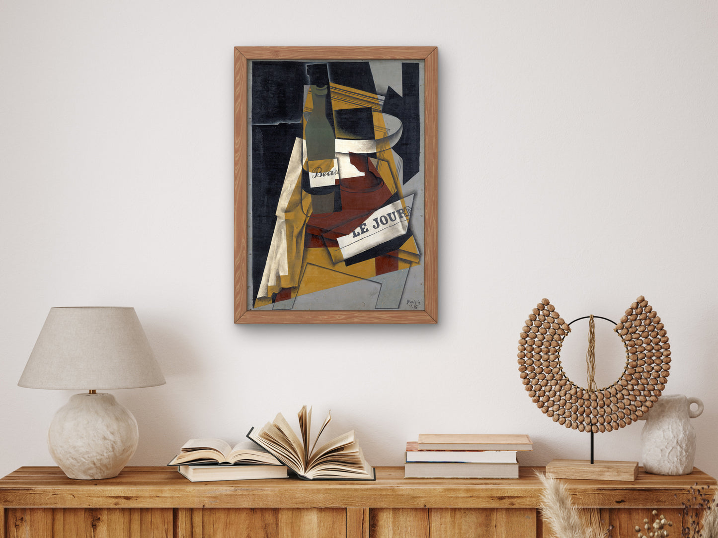 Bottle and Fruit Dish by Juan Gris 1916, Wall Art Print, Fine Art Reproduction, Museum Quality Decor, Poster