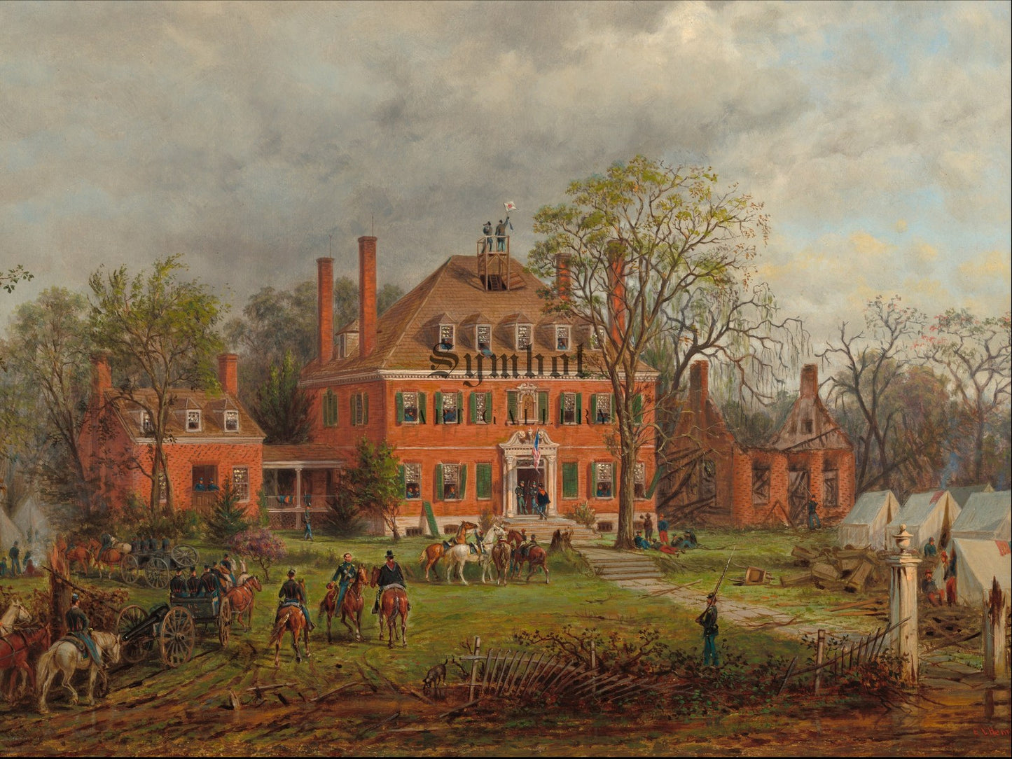 The Old Westover House by Edward Lamson Henry 1869, Wall Art Print, Fine Art Reproduction, Museum Quality Decor, Poster