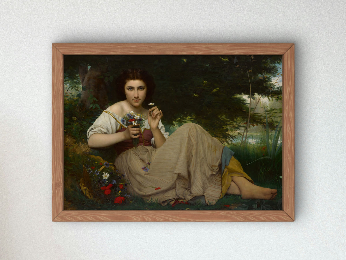 A Moment's Rest by François Alfred Delobbe 1871, Wall Art Print, Fine Art Reproduction, Museum Quality Decor, Poster
