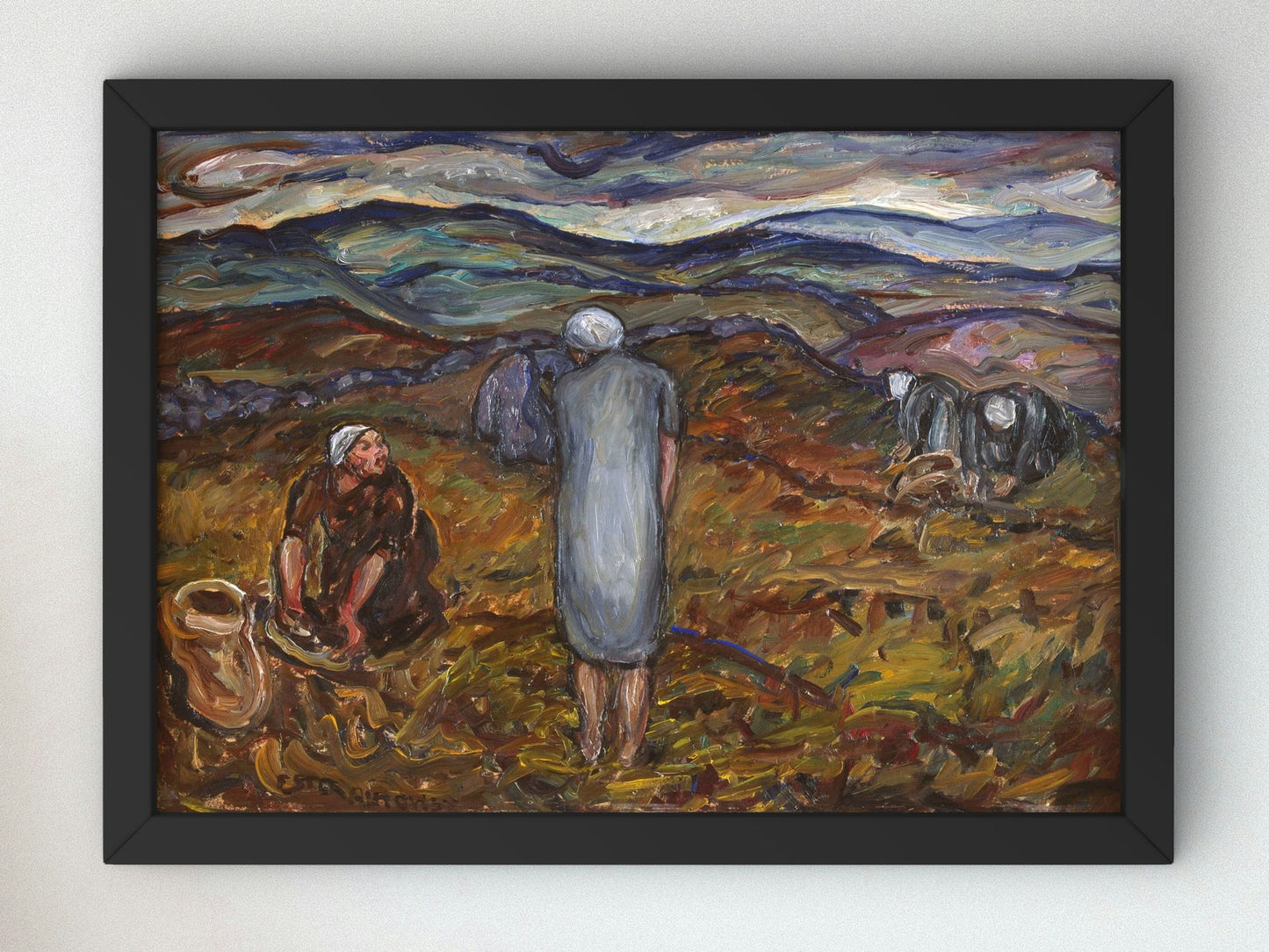 Lingonberry Pickers on the Hallandsåsen by Ester Almqvist 1928, Wall Art Print, Fine Art Reproduction, Museum Quality Decor, Poster