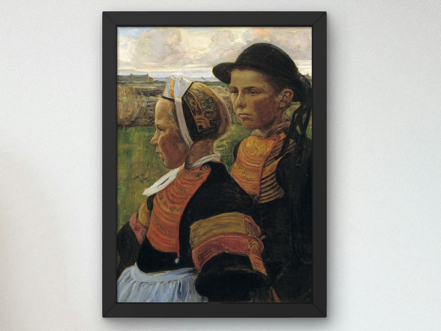 Le frère et la soeur Penmarc'h by Elizabeth Nourse 1901, Wall Art Print, Fine Art Reproduction, Museum Quality Decor, Poster