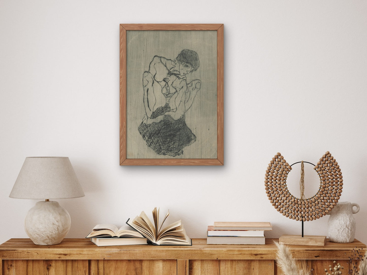 Sorrow by Egon Schiele 1914, Wall Art Print, Fine Art Reproduction, Museum Quality Decor, Poster