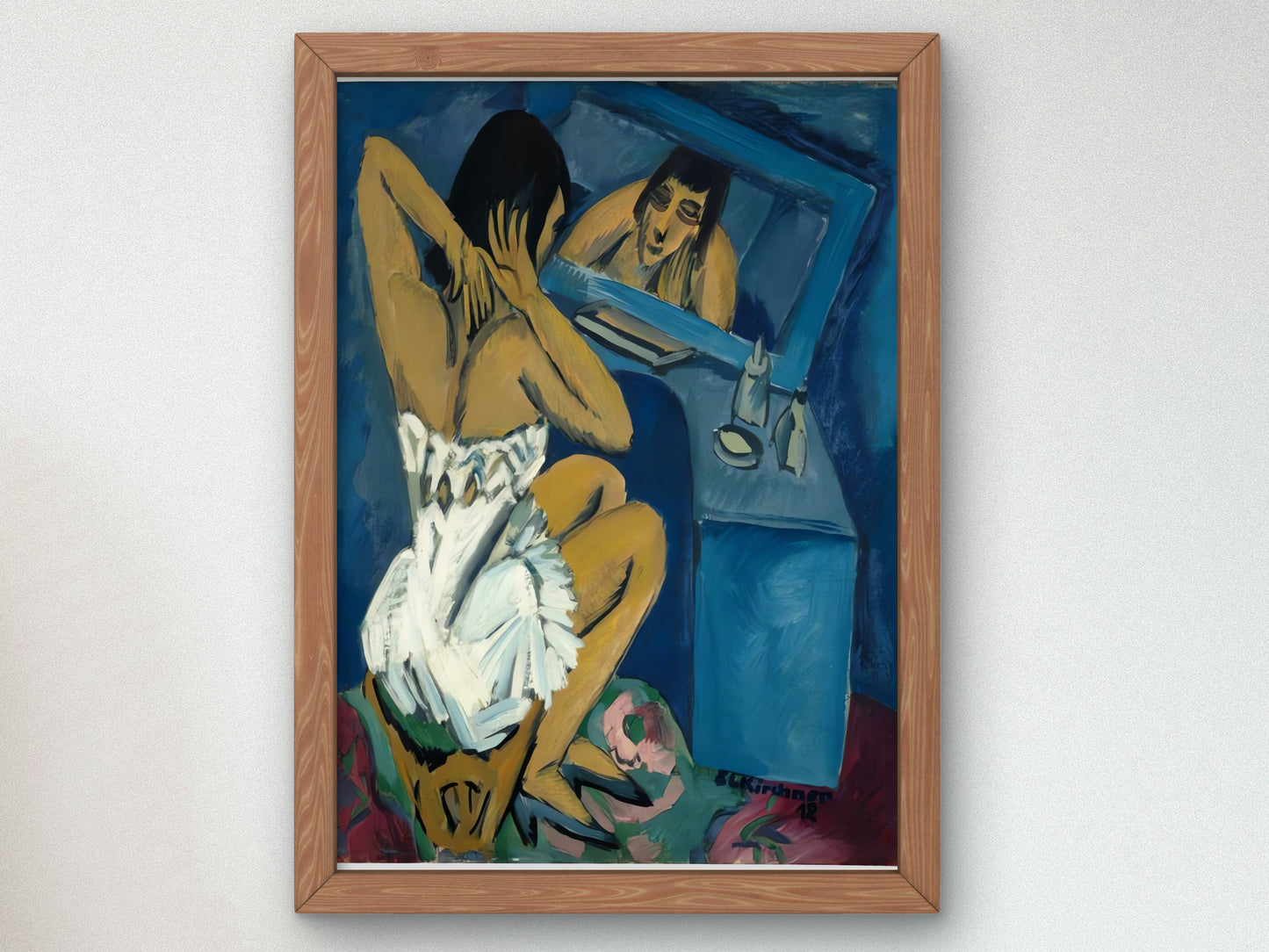 Woman Before the Mirror by Ernst Ludwig Kirchner 1912, Wall Art Print, Fine Art Reproduction, Museum Quality Decor, Poster