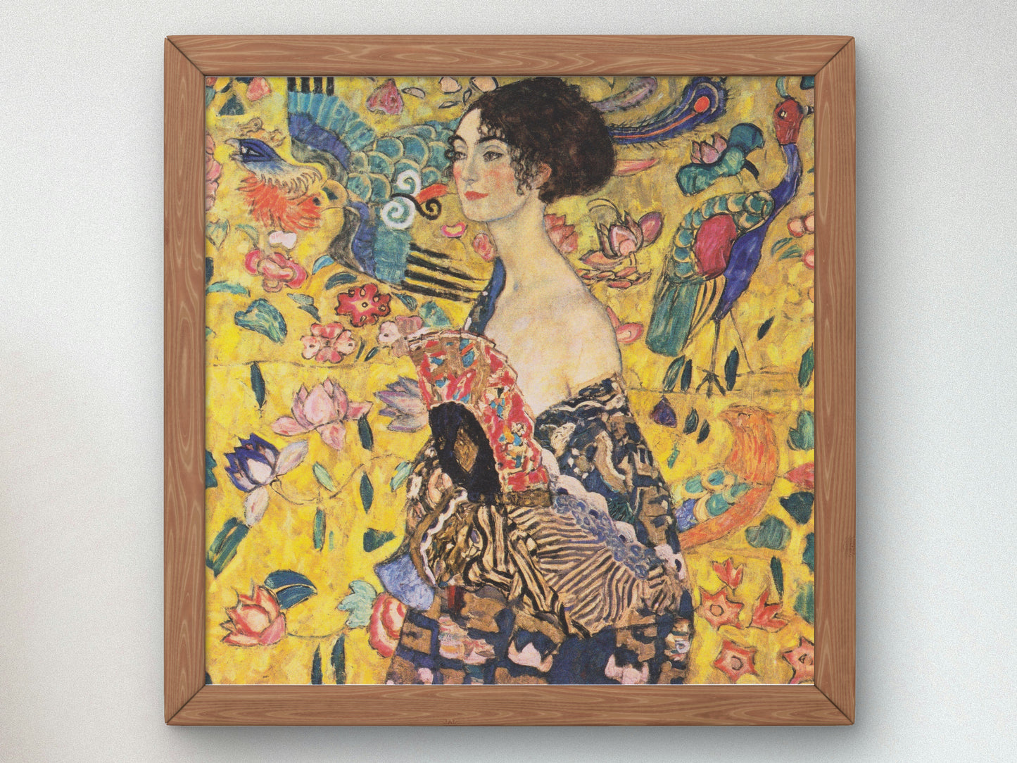 Woman with Fan by Gustav Klimt 1917, Wall Art Print, Fine Art Reproduction, Museum Quality Decor, Poster